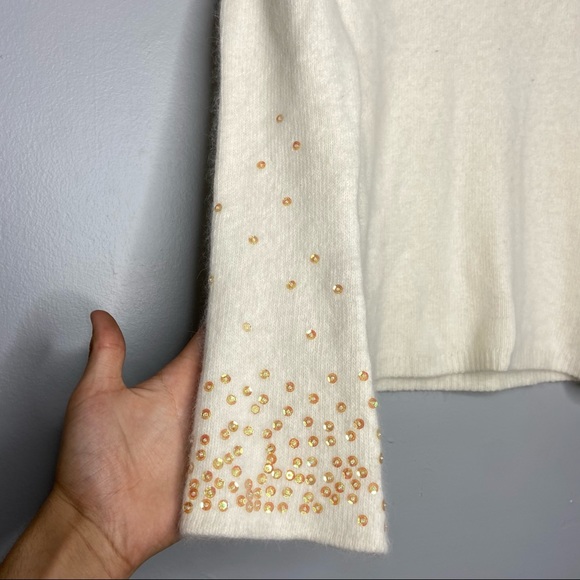 Vintage 80s Bonnie and Bill by Holly Cream Sequin Sweater - Picture 4 of 6